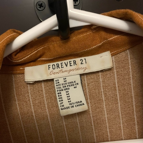 Orange Striped Midi Button-Up Dress - Picture 3 of 4